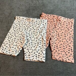 H&M Leopard Print Toddler Kids Biker Shorts Set - Black and brown size 3T